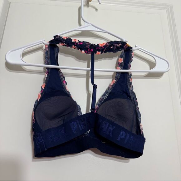 Victoria’s Secret PINK Navy Blue Floral Lace Bralette - Picture 3 of 3